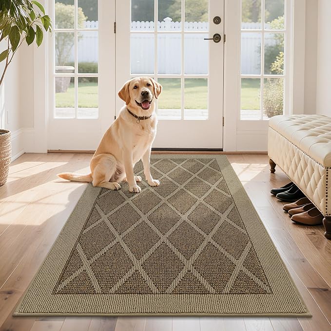 COSY HOMEER Non-Slip Door Mat 36"x60", Entryway Rugs Low Profile Absorbent Dirt by COSYHOMEER
