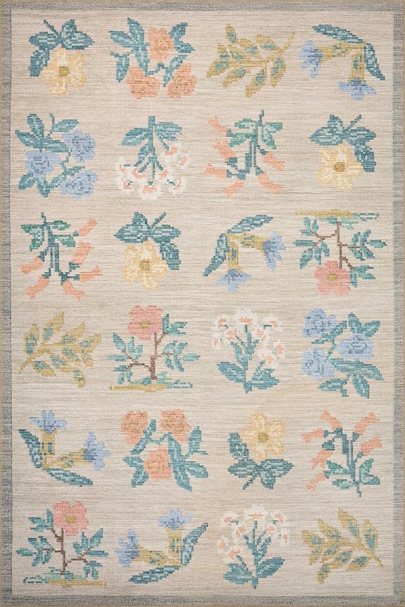 Loloi Rifle Paper Co. Rosa Collection RSA-03 Cream 8'-4" x 11'-6" Area Rug - Image 2