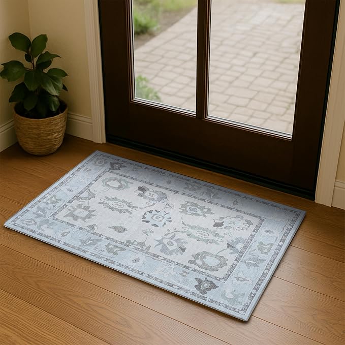 Fame Living Cream Beige Oushak Rug, Modern Small Rugs, Door Mat, Doormat by FameLiving%7COushakRugs