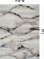 Rugshop Contemporary Gray Striated Area Rug Durable, Kid & Pet Friendly 7' 10" - Image 2