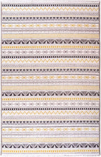 Alfa Rich 7x10 Yellow Gray White Washable Area Rugs by AlfaRichRugs