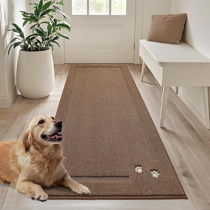 BEQHAUSE Dog Door Mat for Muddy Paws 32"x70" Dirt Trapper Absorbent Doormat Non by BEQHAUSE