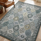 Phantoscope Washable Area Rug 9'x12' Non-Slip, Vintage Boho Rugs by Phantoscope