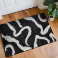 Rugshop Abstract Wavy Shag Area Rug Anthracite Dark Gray 2' x 3' Ideal by Rugshop