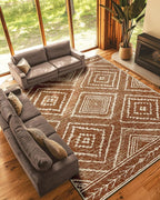 Area Rug 10x14 Rug Machine Washable Non-Slip Low Pile Print Pattern Western Rug by BESTSWEETIE