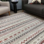 Alfa Rich 5x8 Red Burgundy White Gray Washable Area Rugs - Image 5