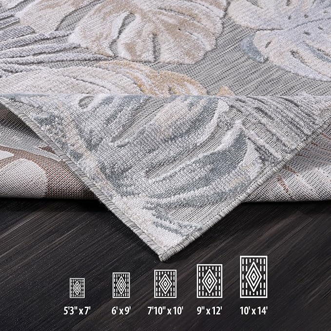 CAMILSON Indoor Outdoor Rug, Easy-Cleaning Non-Shedding Living Room, Garden and - Image 6
