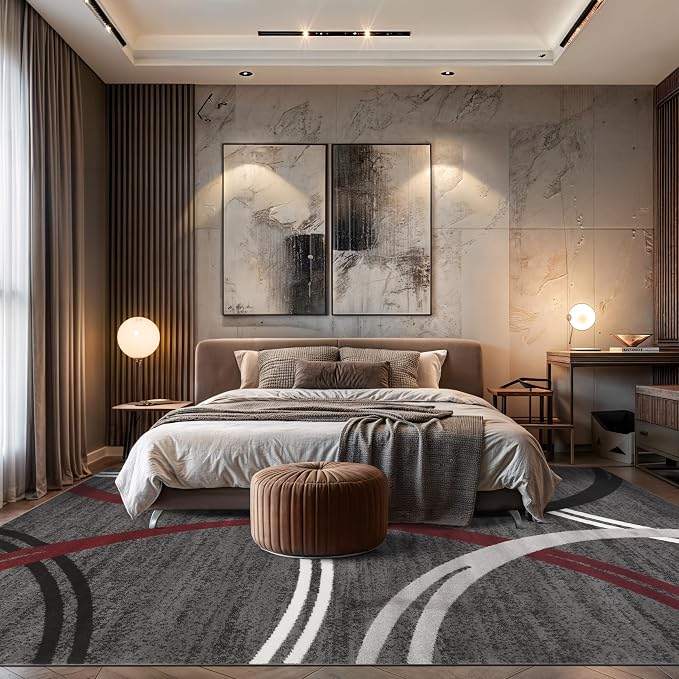 Rugshop Modern Wavy Circles Design Non-Shedding Area Rug, Carpet - Image 8