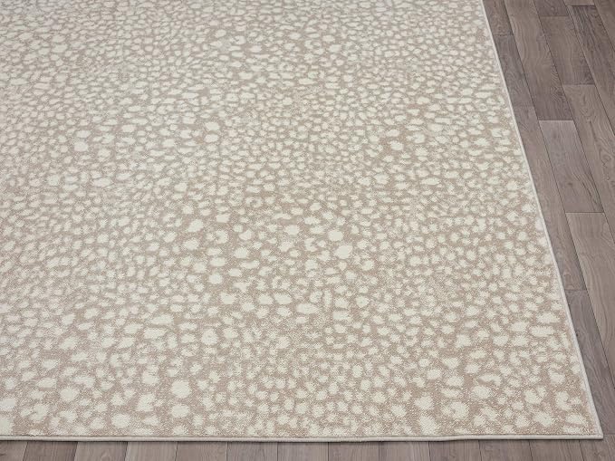 Abani Beige Cheetah Print Area Rug Rugs, Arto Collection - Image 8