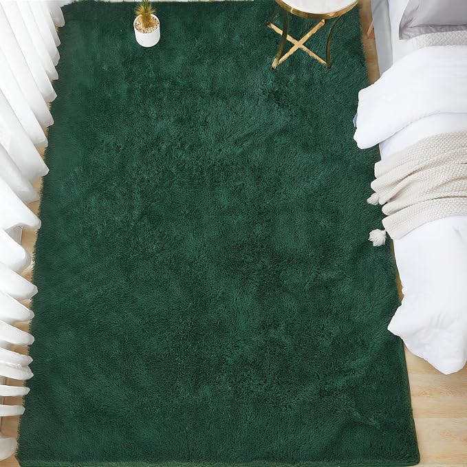 Andency 6x9 Area Rugs Emerald Green, Large Shag Fluffy Soft Shaggy Rugs - Image 8