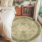 6ft Round Area Rugs for Living Room, Washable Floral Circle Rug Non Slip Low by HOME