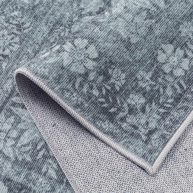 8x10 Area Rug Gray Washable Vintage Distressed Living Room Carpet Large Bedroom - Image 8