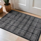Rugshop Bohemian Stripe Lines Washable Non Slip Area Rug 2' x 3' Black - Image 8