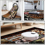 Rustic Cabin Area Rug 4x5ft, Animal & Moroccan Plaid Pattern Vintage Boho Carpet - Image 6