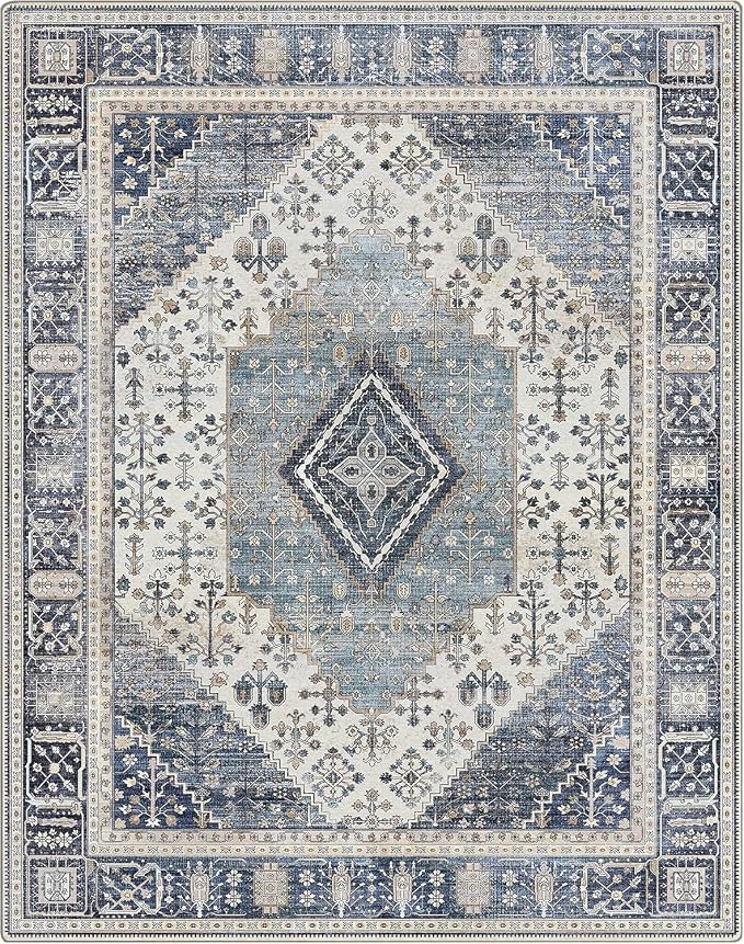 GENIMO 8x10 Area Rugs for Living Room, Machine Washable Non Slip Vintage Rugs - Image 7