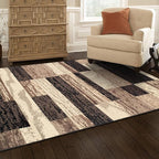 SUPERIOR Indoor Area Rug, Jute Backed, Modern Geometric Patchwork Floor Decor - Image 10
