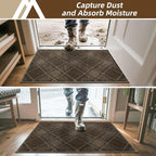 COSY HOMEER Plaid Door Mat 24" x 36", Dirt Trapper Entryway Rugs, Non-Slip - Image 3
