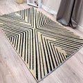 Alfa Rich 3x5 Geometric Beige Black Washable Area Rugs by AlfaRichRugs