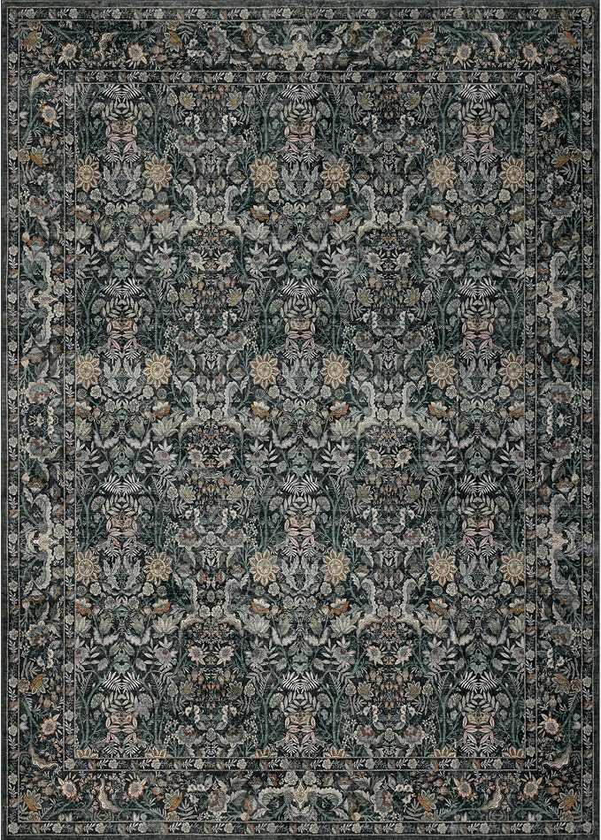 Washable Living Room Rug: 10x14 Boho Floral Soft Area Rug - Image 8