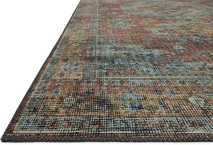 Loloi Skye Collection SKY-07 Terracotta/Sky 9'-0" x 12'-0" Area Rug - Image 4