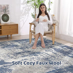 8x10 Area Rugs Living Room: Washable Large Abstract Modern Soft Rug Stain - Image 3