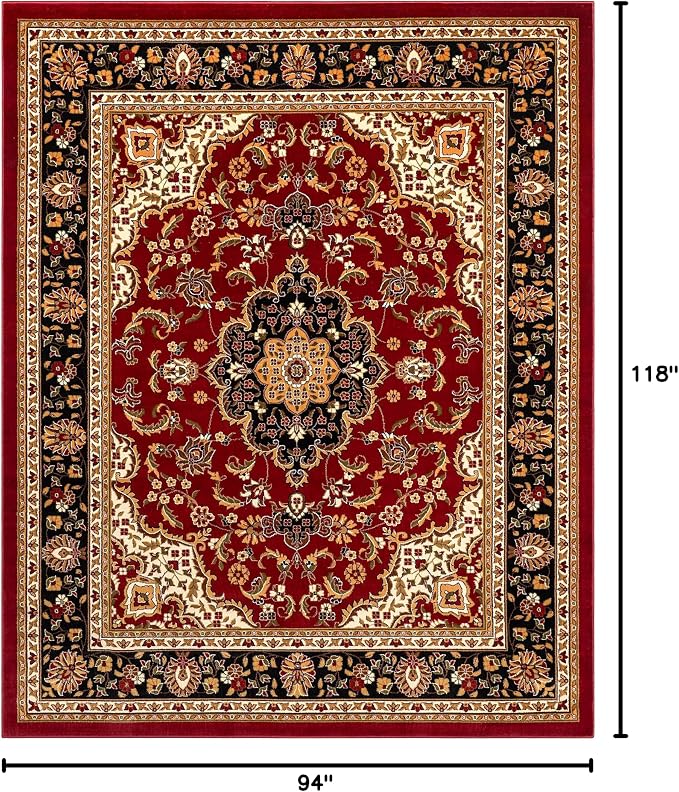 Well Woven Barclay Collection Medallion Kashan Red 8x10 Area Rug - Image 3