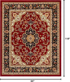 Well Woven Barclay Collection Medallion Kashan Red 8x10 Area Rug - Image 3