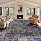 Kokia Abstract Area Rugs 9x12 Bedroom Washable Decor Low Pile Non-Slip by Kokia