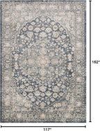 Loloi Teagan Collection TEA-01 Denim/Mist 9'-9" x 13'-6" Area Rug, Soft Neutral - Image 2