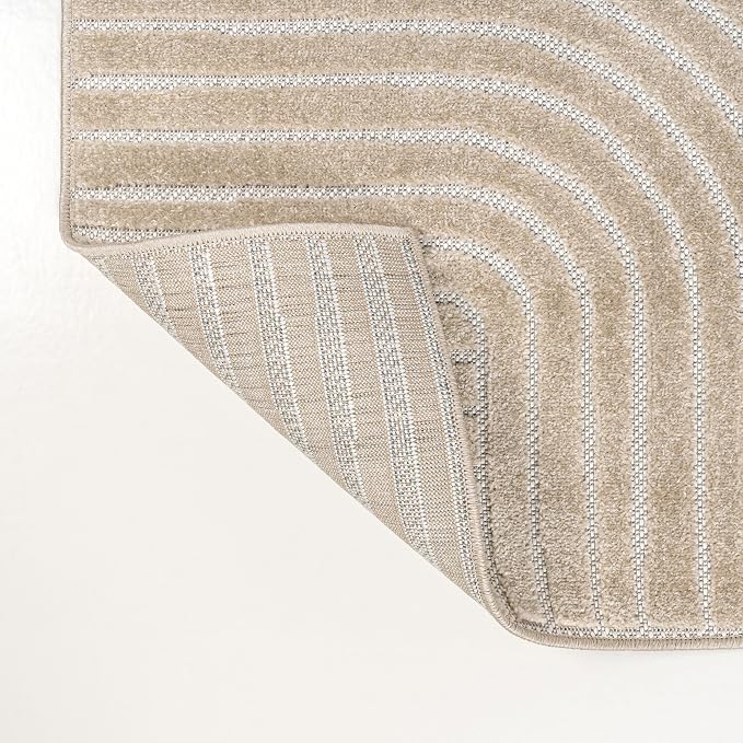 JONATHAN Y Hallie High-Low Curve Beige/Cream 8x10 Indoor/Outdoor Area Rug - Image 4