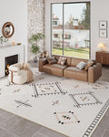 ILANGO Area Rug 9'x12' for Living Room Bedroom Washable Moroccan Boho Rugs for by ILANGO