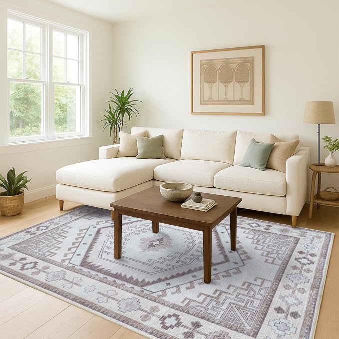 Fame Living Washable Area Rug. Modern Farmhouse. Vintage. Turkish. Bohemian. - Image 2