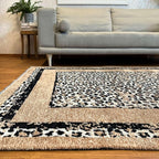 Alfa Rich 3x5 Leopard Beige Black Washable Area Rugs - Image 4
