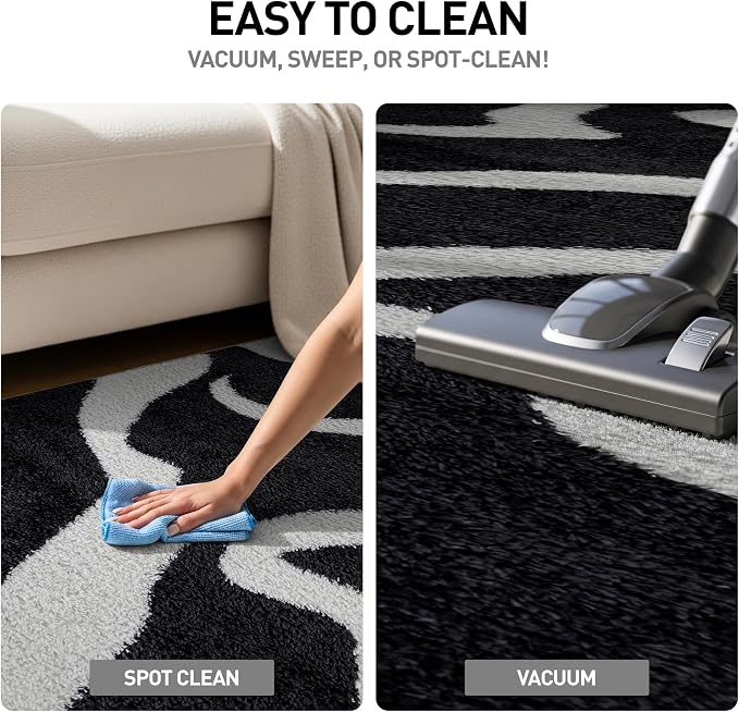 Rugshop Abstract Wavy Shag Runner Rug Anthracite Dark Gray 2' 3" x 12' Great - Image 8