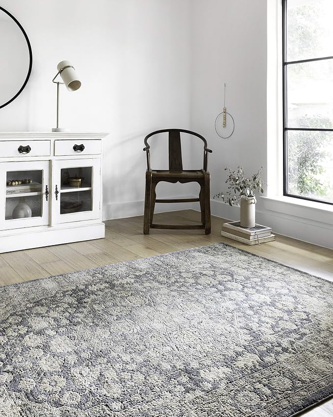 Loloi Teagan Collection TEA-01 Denim/Mist 2'-8" x 10'-6" Runner Rug, Soft by Loloi