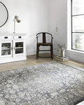 Loloi Teagan Collection TEA-01 Denim/Mist 5'-3" x 7'-6" Area Rug, Soft Neutral by Loloi