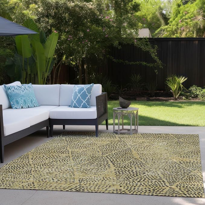 Addison Rugs Chantille ACN591 Gold 5' x 7'6" Indoor Outdoor Area Rug, Easy Clean - Image 8