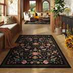 Vintage Medallion Floral 4x6 Rug, Machine Washable Non-Slip Area Rug, Low Pile - Image 2