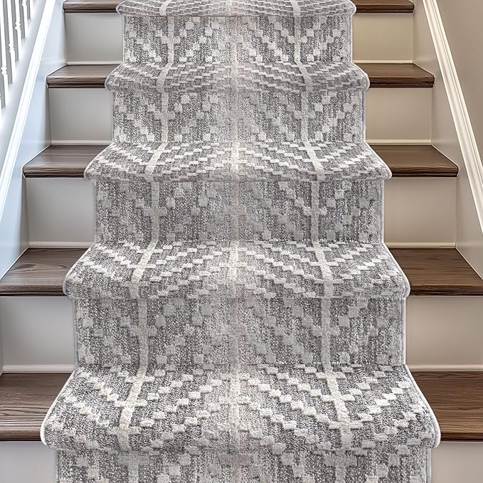 Well Woven Custom Size Hallway & Stair Runner- Harlow Rhodes Taupe 31 Inches by WellWovenRugs