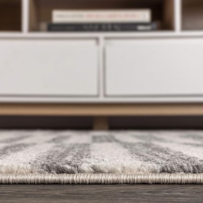 JONATHAN Y Lyla Offset Stripe Gray/Cream Indoor Area Rug, Contemporary - Image 9