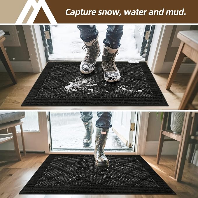 COSY HOMEER Non-Slip Door Mat 20"x32", Entryway Rugs Low Profile Absorbent Dirt - Image 2