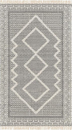Mark&Day Wool Rugs, 2x8 Nishnabotny Cottage Dark Gray Runner Area Rug, Bedroom - Image 2