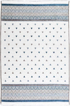 Alfa Rich 3x10 Blue Cream Off White Washable Area Rugs - Image 7