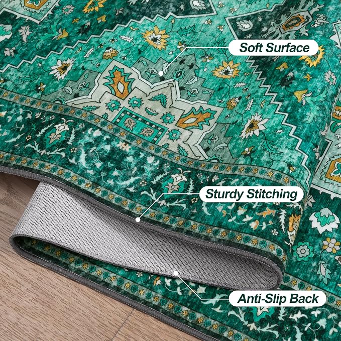 Vintage Rug 2x3 Washable Rug for Entryway, Non Slip Small Area Rug, Indoor - Image 6