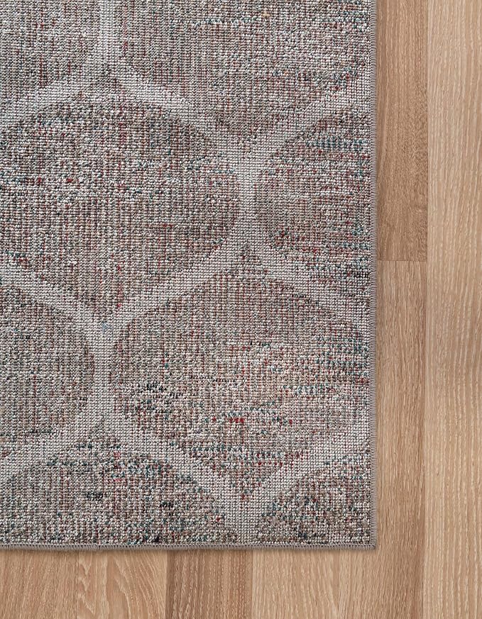 Rugs.com Lattice Frieze Collection Rug – 4' x 6' Blue Multi Medium Rug Perfect - Image 9