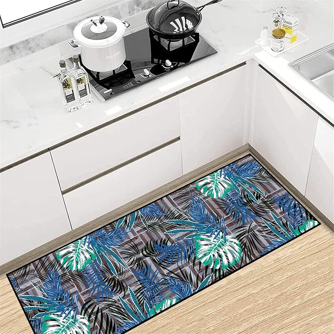 1.3x7 ft Runner Rug Tropical Blue - Image 3