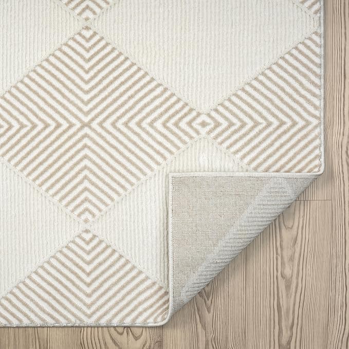 Abani Cream Area Rug for Living Room, Bedroom - Image 7