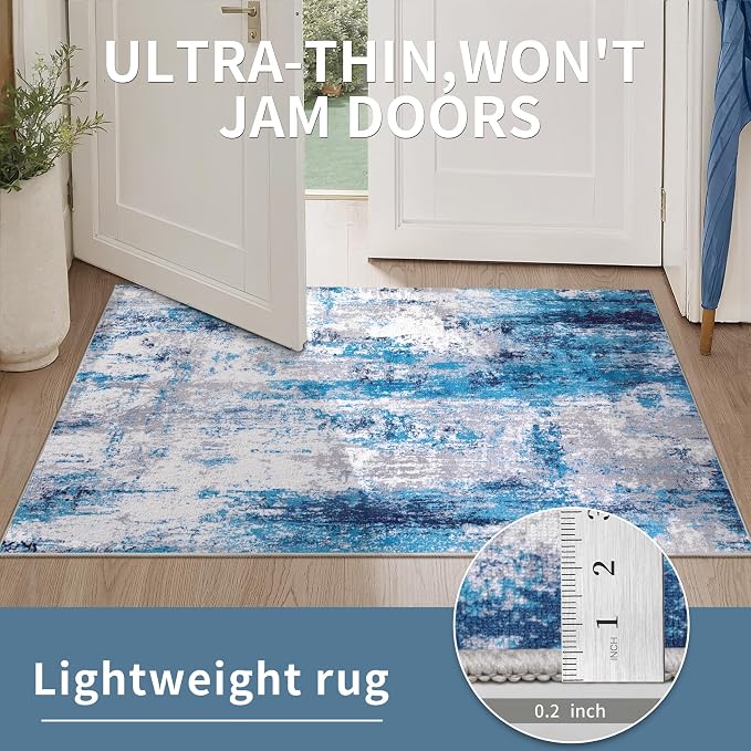 Ciicool Modern Abstract Rug for Living Room, Low-Pile Contemporary Indoor - Image 5