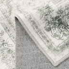 Washable Rug 9x12 Area Rug for Living Room Gray Vintage Boho Medallion Large - Image 6