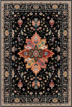 Area Rugs 2'6''x14' Washable Non-Slip, Floral Vintage Distress Print Pattern - Image 8